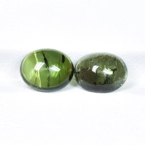 5.34 ct MASSIVE LUSTER MOZAMBIQUE / NATURAL GREEN TOURMALINE - Oval Cabochon !! - Picture 1 of 2
