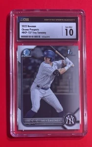 2022 Bowman Chrome Prospects TREY SWEENEY BCP-137 CSG 10 NEW YORK YANKEES Rookie - Picture 1 of 3
