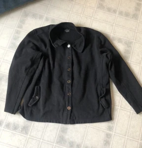 Duluth Trading Co Women's XL Soft Knit Button Down Jacket Black - Picture 1 of 4