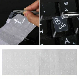 White Letter Arabic Layout Transparent Keyboard Sticker x B8S3 E3G7 19 V0V3 - Picture 1 of 12