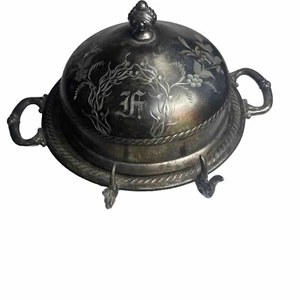 Pairpoint Quadruple Plate Vintage Silverplate Butter Dish 555 - Afbeelding 1 van 5