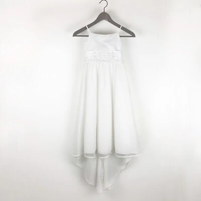 Vestido Alfred Angelo Niña Flor 5-6 Blanco Detalle Cuentas Con Tren Sin Mangas Foto 1 de 4