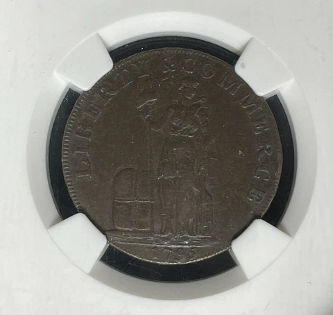 1795 Cent Talbot Colonials - Talbot Allum & Lee Tokens NGC VF Details /Scratched Cover