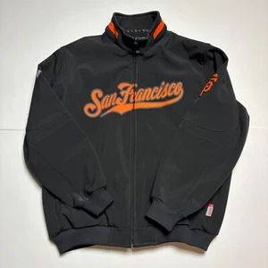 VTG 00s MLB SAN FRANCISCO GIANTS MAJESTIC AUTHENTIC DUGOUT JACKET 2XL JET BLACK - Bild 1 von 4