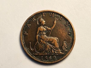 1866 Great Britain Farthing 1152 - Picture 1 of 2