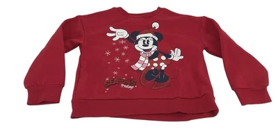 Sudadera Disney Niñas Talla 4-5 Minnie Mouse Lentejuelas Rojas Vacaciones de Navidad Foto 1 de 4