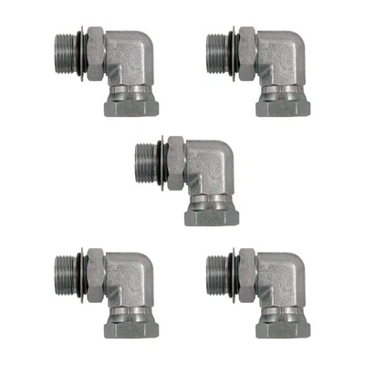5Pk #12 SAE ORB Male x 3/4" NPSM Female 90° Hydraulic Swivel Adapter 6901-12-12 - Image 1 of 4