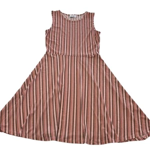 Vestido Leota para mujer XS rosa a rayas sin mangas ajuste elástico acampanado - Imagen 1 de 8