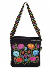 Laurel Burch Flowers Vigne Et Fleurs Crossbody Bag MED 11x2x11.5" Adj Strap NEW - Picture 1 of 4