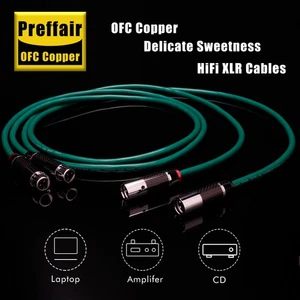 Pair HiFi Audio XLR Plug Cable 5N OFC Signal Wire with Carbon Fiber Connectors - Picture 1 of 8