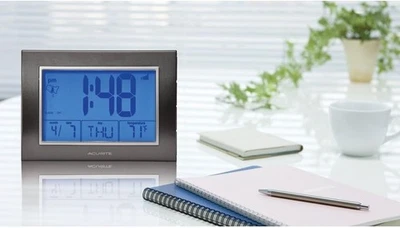 Acu-rite Atomic Alarm Clock with Time, Date, Day of Week and Temperature - Image 1 of 4