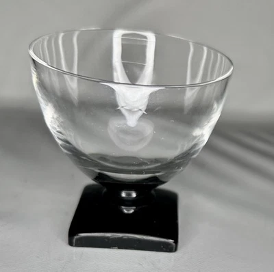 Fostoria George Sakier Black Square Footed Small Whisky Glasses 2 1/8" Set of 4 - Image 1 of 4