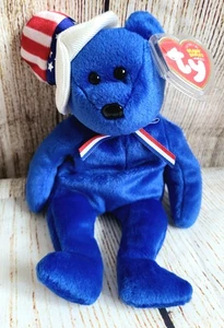 "Sam" American Blue TY Beanie Babies Bear, con etiquetas y protector - ENVÍO GRATUITO - Imagen 1 de 7