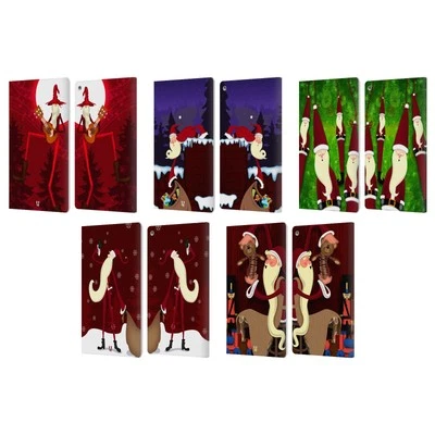 HEAD CASE DESIGNS THIN SANTA LEATHER BOOK WALLET CASE COVER FOR AMAZON FIRE - Image 1 of 4