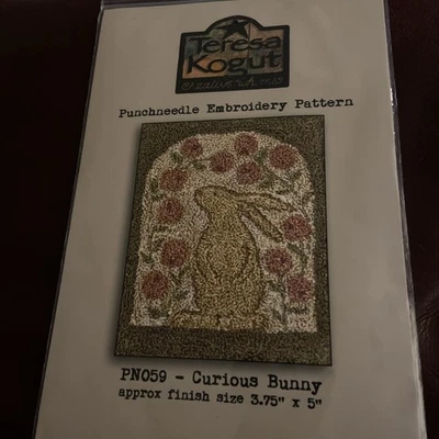 Teresa Kogut Punchneedle Embroidery Pattern PN059 Curious Bunny New - Image 1 of 3