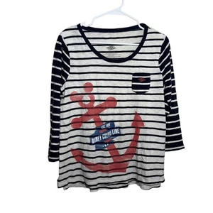 Disney Cruise Line T-Shirt Damen klein gestreift Anker 3/4 Arm Rundhals - Bild 1 von 11