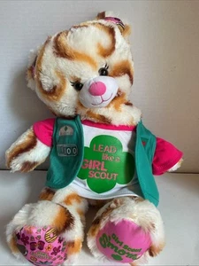Girl Scout Build A Bear S’mores Plush Striped Bear With Clothes EUC 15” - Picture 1 of 11