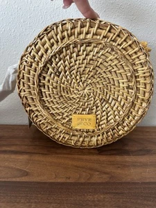 Frye and Co. Esme Straw Canteen Circle Daffodil Crossbody Shoulder Bag MSRP $148 - Picture 1 of 16