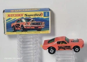 1970 SuperFast Matchbox #8 Wild Cat Mustang Dragster orange in G2 Box NM - Bild 1 von 7