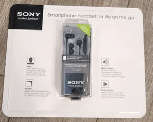 Sony DR-EX14VB słuchawki douszne z mikrofonem pilot liniowy czarny iPhone Android Blkbry - Zdjęcie 1 z 7