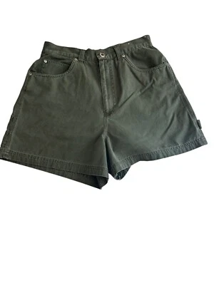 复古 Carolina Blues 绿色工装短裤女式 10 码 100% 棉休闲版型 — 第 1/4 张图片