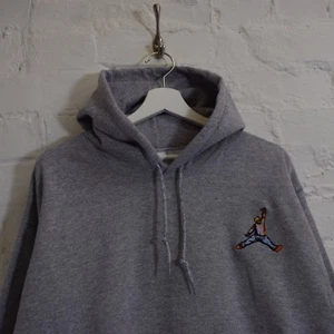 Micrófono Biggie x Jordan Slam Dunk Hip Hop Notorious GRANDE Gris Brezo con Capucha - Imagen 1 de 3