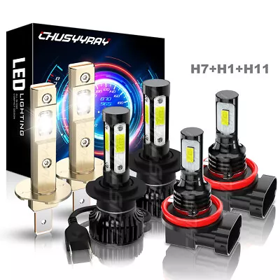 For Fiat Ducato 2009-2014 Combo LED Headlight High/Low Beam + Fog Light Bulbs - Image 1 of 4