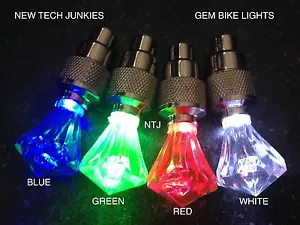 1 (EINE) KAPPE Ventilschaft GEM LED für Fahrrad Auto Rad Reifen Bewegung Neonlicht - Bild 1 von 8