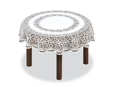 Tablecloth round white lace effect Ø100 (39") wedding, part, perfect gift - Image 1 of 2