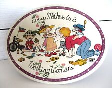 Mary Engelbreit Vintage Every Mother Is A Working Woman Oval Framed Plaque Plate