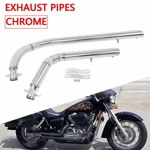 Sistema de tubos de escape Shortshots escalonado para Honda Shadow VT 750 VT400 cromado - Imagen 1 de 8