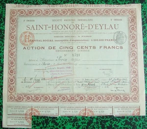 Paris XVI ème - Rare Ste Immobilère de Saint Honoré d'Eylau de 1900 - Picture 1 of 1