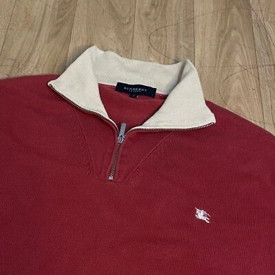burberry london Sweater Pullover jumper cotton zip men red size xL - Image 1 of 4