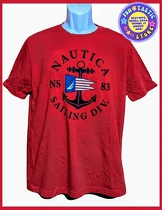 HERREN NAUTICA Grafik T-SHIRT. Kurzarm. Gr. L. ROT. SEGELN. BEQUEME BAUMWOLLE. - Bild 1 von 6