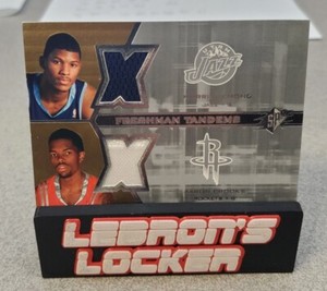 2007-08 SPX Freshman Tandems Dual Jersey Morris Almond Aaron Brooks Jazz Rockets