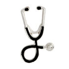 Gold Silver Plated Stethoscope Brooch Pin Nurse Jewelry Medical Jewelry GiftH'P2