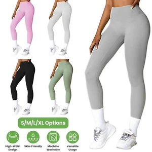 Women's High Waist Leggings Tummy Tight Pants Soft Pant for Yoga Gym Sport Pants - Picture 1 of 10