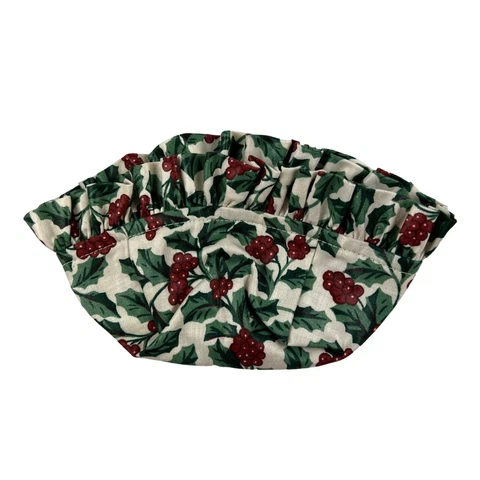Longaberger Company Basket Liner Booking Sweet Basil Traditional Holly Red Green Cover