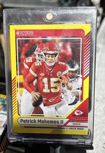 2024 Donruss Football PATRICK MAHOMES II Yellow Press Proof #100 Kansas City🔥 - Picture 1 of 5