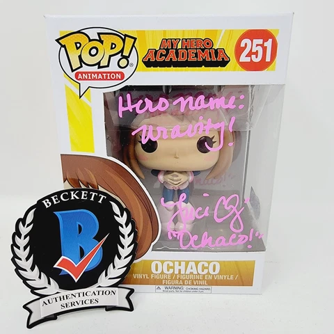 Ochaco signed My Hero Academia Funko Pop Figure Luci Christian Beckett Cover