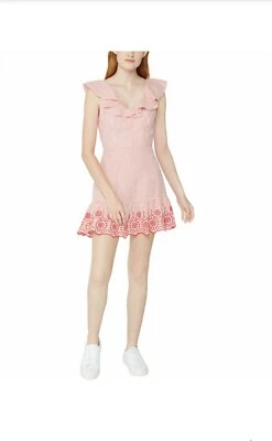 Vestido Seersucker de algodón bordado BCBGeneration sin mangas talla 4 Foto 1 de 4