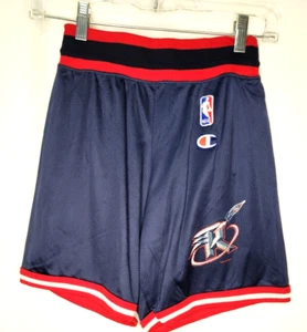VINTAGE Champion Houston Rockets Shorts Youth Large 16/18 Blue Red 90s - Picture 1 of 4