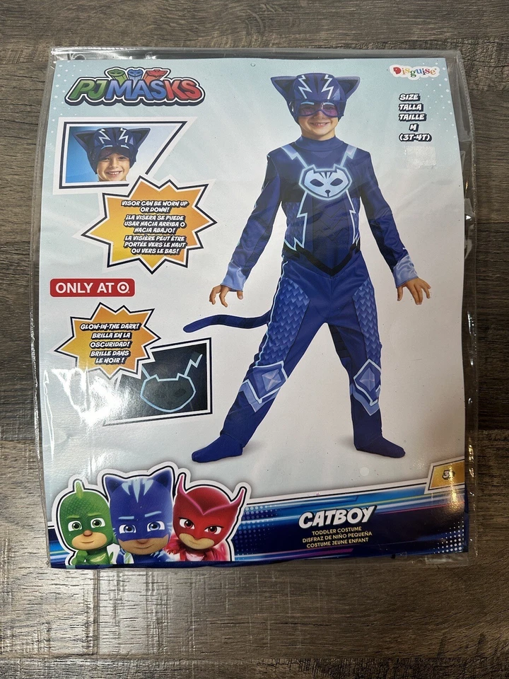 Toddler Boys PJ Masks Catboy Costume by Disguise Size 3T-4T Blue