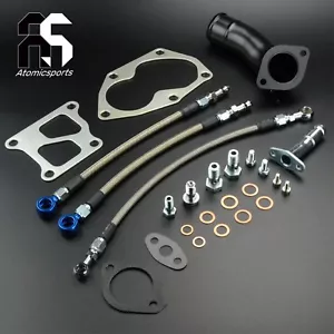 Oil Water Braided Teflon line Kit TD05HR TD06SL2 For Mitsubishi 4G63T EVO 4~9 - Bild 1 von 2