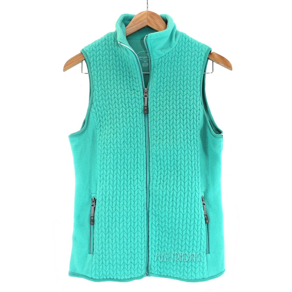 Nuevo con etiquetas Chaleco polar con cremallera frontal Mandarina para mujer Negro/Púrpura/Blanco/Jade/Gris S/M/L Foto 1 de 1