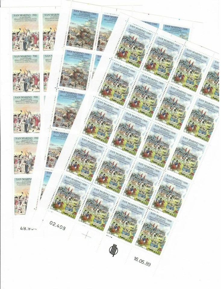 Mini hoja S32794 San Marino 1989 MNH Revolución Francesa 3v Foto 1 de 1