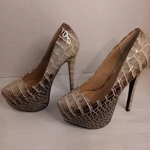 Plataforma Shoedazzle Tichina Piel de Serpiente 6" Stiletto Talla 8 - Imagen 1 de 5