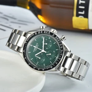 Reloj Hombre 40mm Esfera Verde Lume Multifunción 24 Horas Cronógrafo Cuarzo Reloj - Imagen 1 de 8