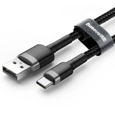 BASEUS Câble USB-C, Jusqu'à 480 Mbit/s, Charge Rapide Jusqu'à 3 A, Longueur 2 m