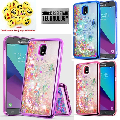 for Samsung Galaxy J3 2018 (SM-J337) Liquid Glitter Flow Sparkle Shockproof Case - Image 1 of 3